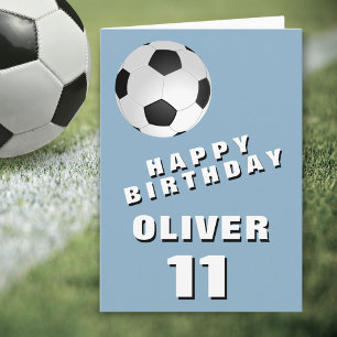 Carte Football Ball Bleu Joyeux anniversaire