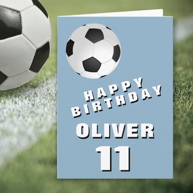Carte Football Ball Bleu Joyeux anniversaire (Créateur téléchargé)