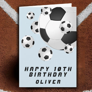Carte Football Ball Blue Kids Boy Joyeux anniversaire