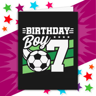 Carte Football de 7 ans fête de football 7e anniversaire
