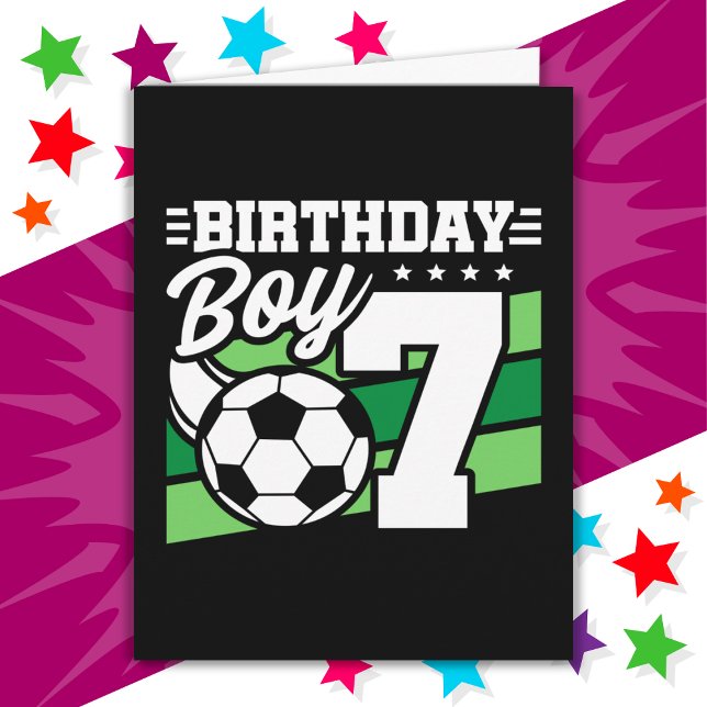 Carte Football de 7 ans fête de football 7e anniversaire (Créateur téléchargé)