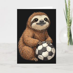 Carte Football de paresseux drôle