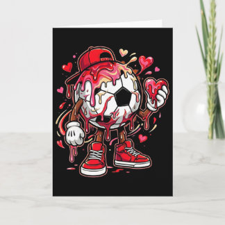 Carte Football Dégoulinant Cœur Glace Happy Saint Valent