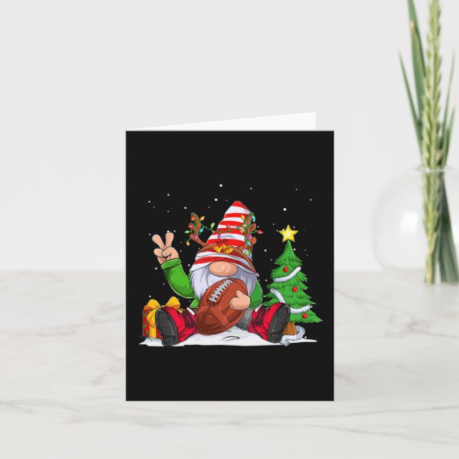 Carte Football d'hiver Gnome Noël pour les garçons (Devant)