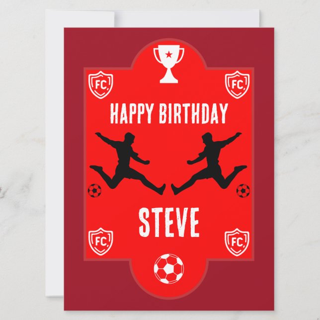 Carte Football Football Anniversaire bannière (Devant)