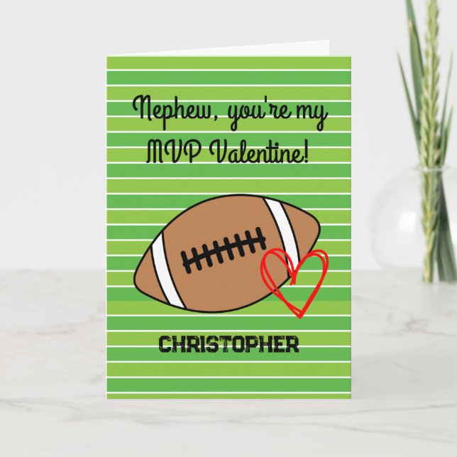 Carte Football Nephew Valentine's Day (Devant)