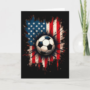 Carte Football patriotique drapeau américain 