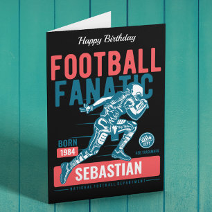Carte Football personnalisé Fanatic Retro Anniversaire