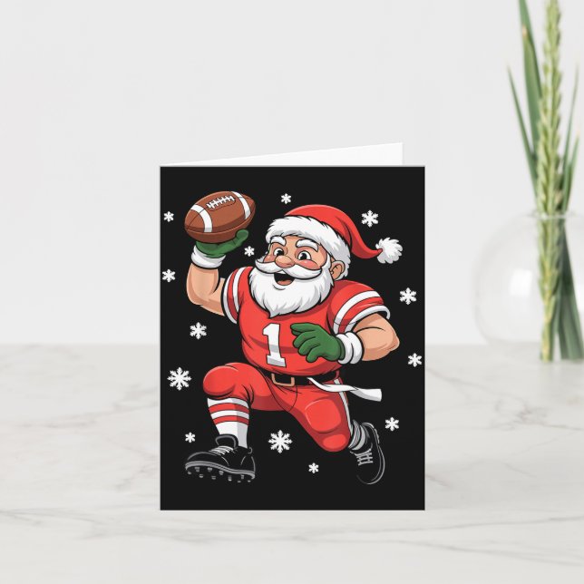 Carte Football Santa Claus Lineman Christmas Quarterback (Devant)