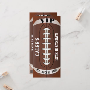 Carte Football Sports Anniversaire Party VIP Pass Billet