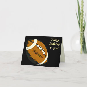 Carte Football Sports Black and Brown Birthday
