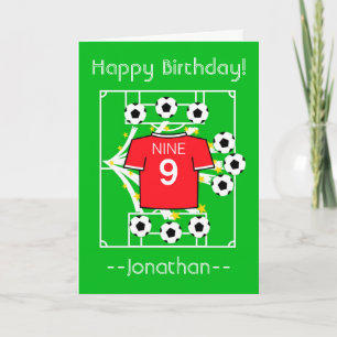 Carte Football Star (rouge avec garniture blanche)