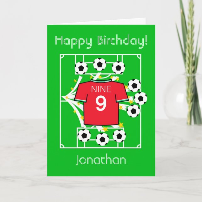 Carte Football Star (Rouge avec Trim blanc) (Devant)