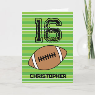 Carte Football Vert 16e anniversaire