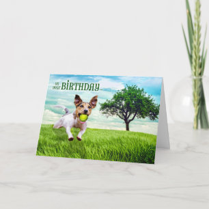 Carte for Him on His Birthday Jack Russel Terrier Dog