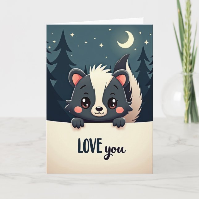 Carte Forest Skunk Love You Moon Card (Devant)