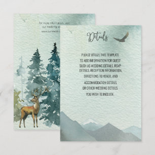 Carte Forest Wonder Rustic Pine - fiche Mariage