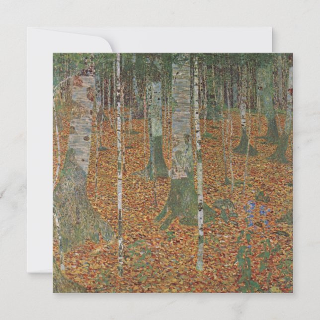 Carte Forêt de bouleau par Gustav Klimt, Art Nouveau Vin (Devant)