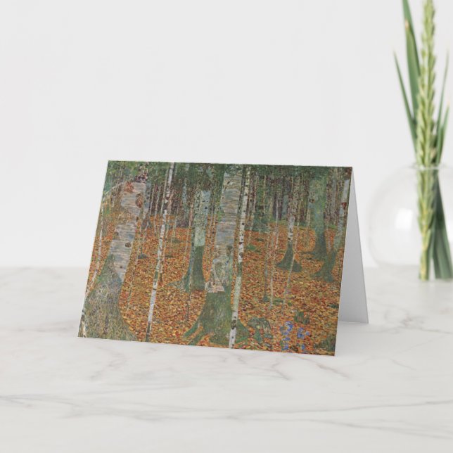 Carte Forêt de bouleau par Gustav Klimt, Art Nouveau Vin (Devant)