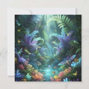 Carte Forêt de la Jungle Magique Enchantée à Bioluminesc