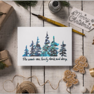 Carte Forêt de pins dessinée à la main du poème de Rober