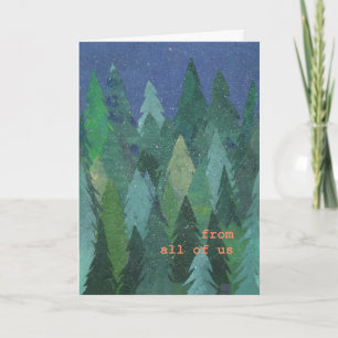 Carte Forêt des arbres de Noël neigeux de Nous tou