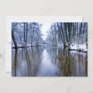 Carte Forêt d'hiver avec beau ruisseau