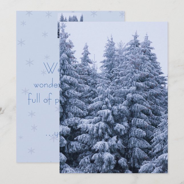 Carte Forêt hivernale magique - noël (Devant / Derrière)