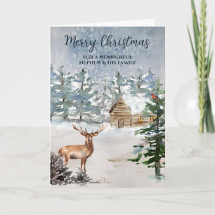 Carte Forêt rustique Nephew & Noël de famille