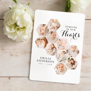 Carte Forever Hearts Memorial Modern 10 Photos Card
