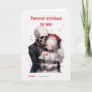 Carte Forever Stitched to You Skeleton Couple Valentine 