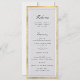 Carte Formal Modern Classic Gold Ivory Wedding Program