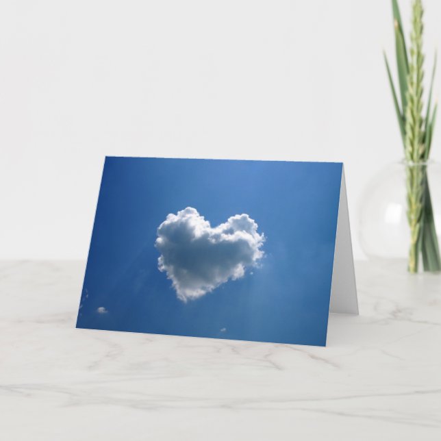 Carte Forme de nuage d'un coeur (Devant)