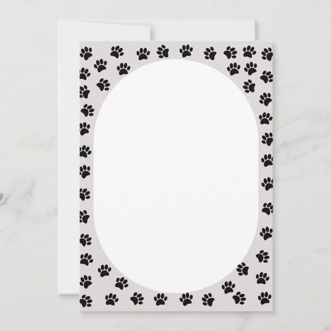 Carte Forme ovale des Empreintes de pattes de chien (Devant)