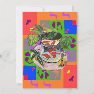 Carte Formes de style Matisse et poisson d'or