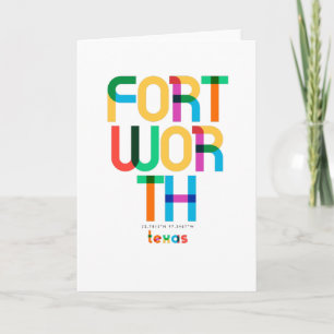 Carte Fort Worth Texas Mid Century, Pop Art,