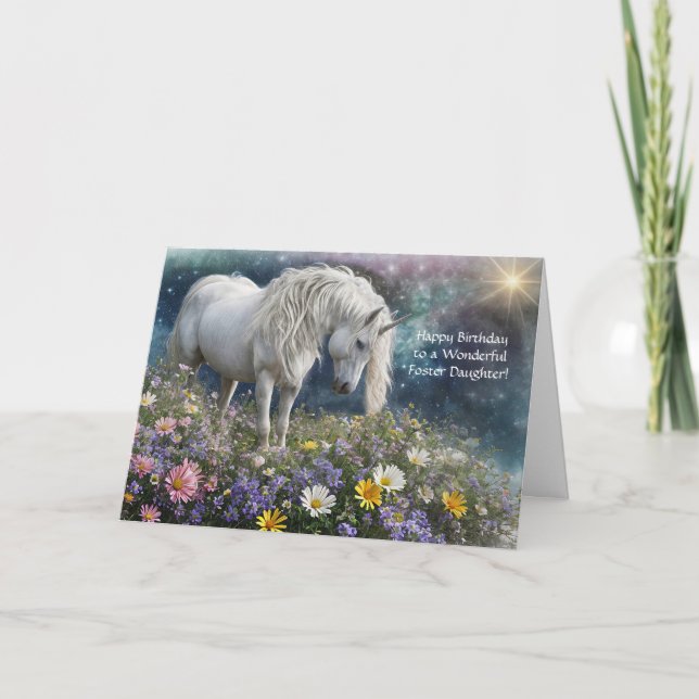 Carte Foster Daughter Joyeux Anniversaire avec jolie lic (Devant)