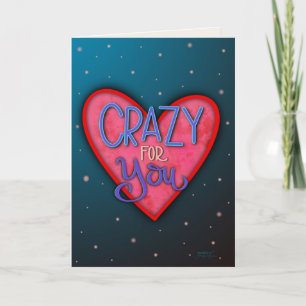 Carte Fou pour votre mari Épouse Coeur moderne