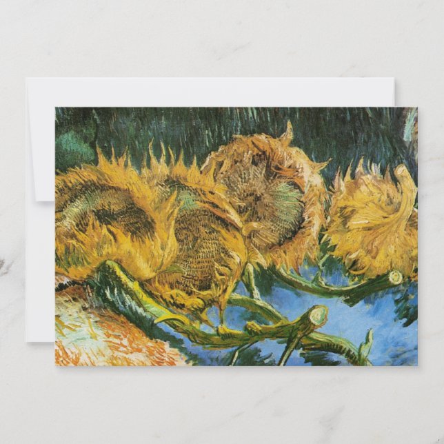 Carte Four Cut Sunflowers par Vincent van Gogh (Devant)
