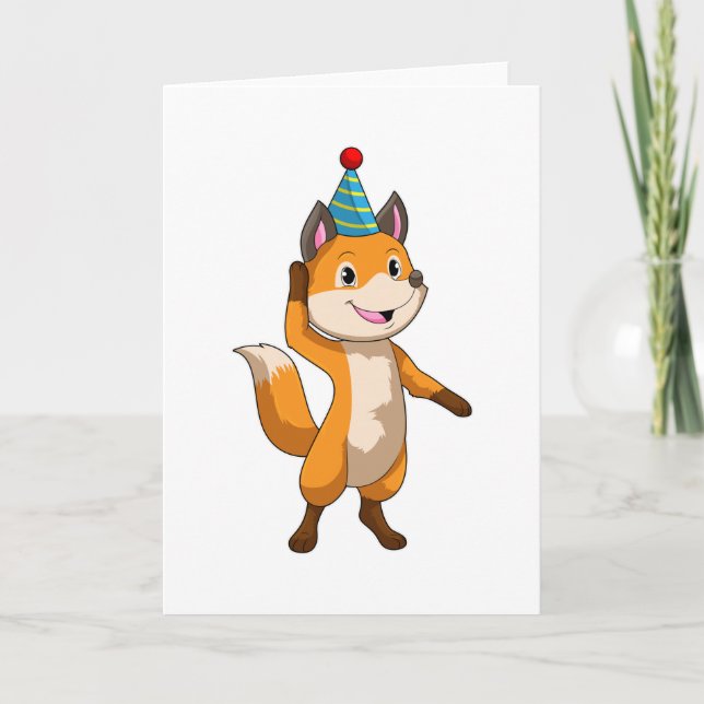 Carte Fox à la fête avec casquette de parti (Devant)
