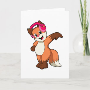 Carte Fox à la musique avec casque