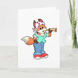 Carte Fox as Painter with Brush & Colour