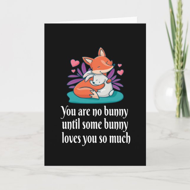 Carte Fox Et Bunny Couple Aimez La Paix Amis (Devant)