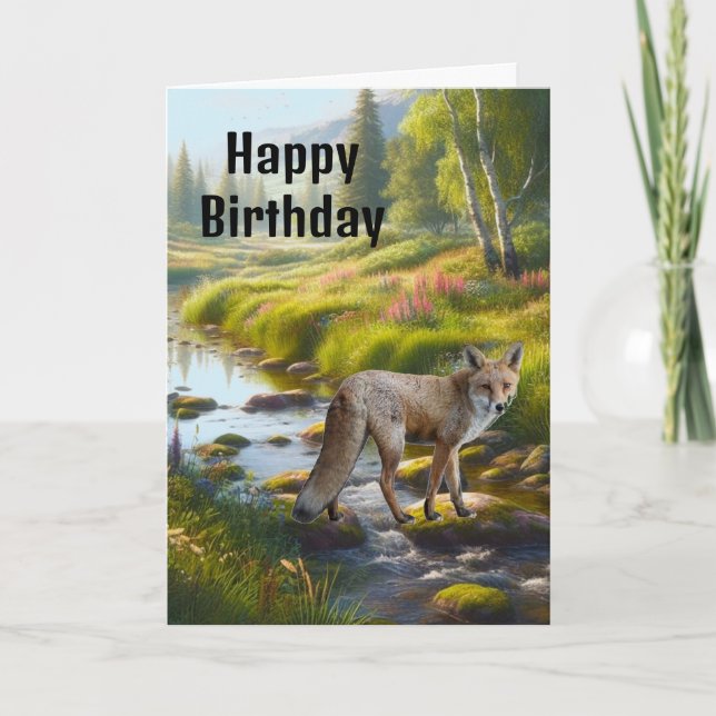Carte Fox Joyeux Hommes d'anniversaire (Devant)