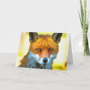 Carte Fox Portrait Réaliste Art faunique