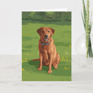 Carte Fox Red Yellow Labrador Retriever Chien