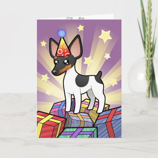 Carte Fox Terrier de Rat terrier/jouet d'anniversaire (Devant)