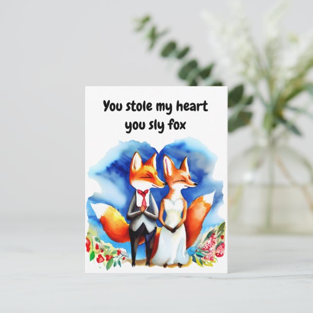 Carte Fox Valentine's Day (Debout devant)