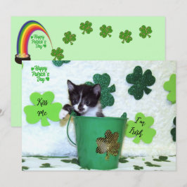 Carte Foxi Moxi's Cat / Kitten St. Patrick's Day