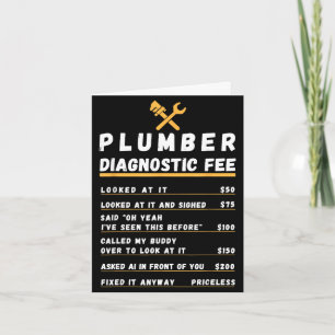 Carte Frais de diagnostic du plombier drôle